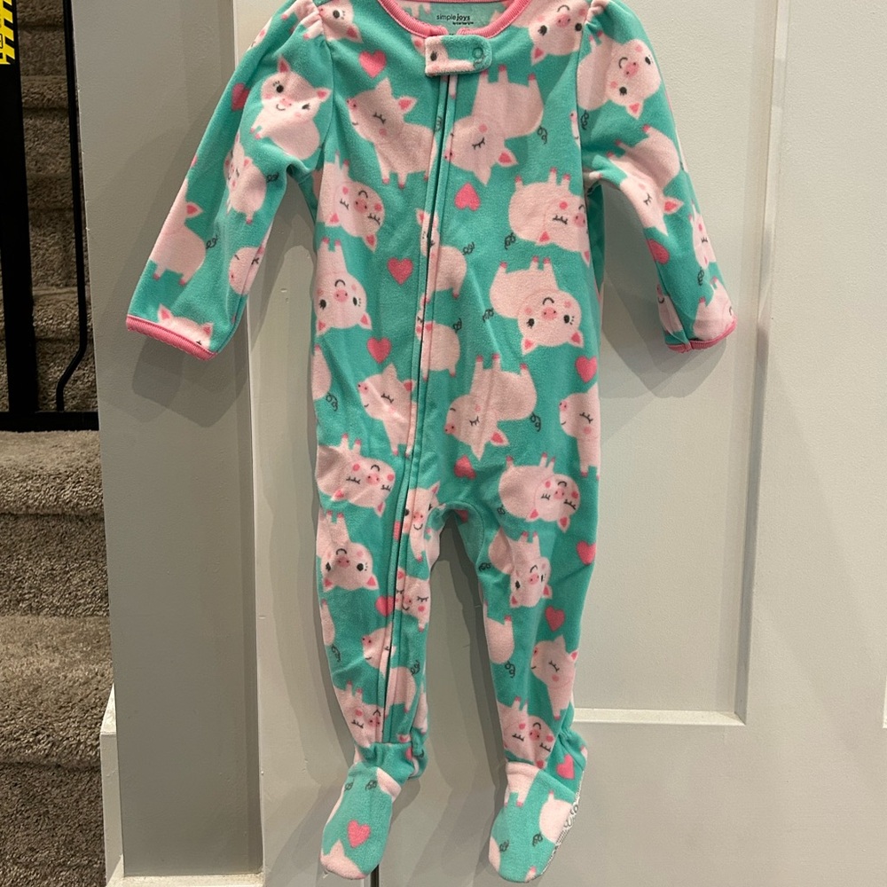 Carter's Teal and Pink Animal Print Footie